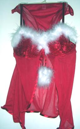 (image for) Christmas Lingerie Babydoll Teddy 34B NWT - Click Image to Close